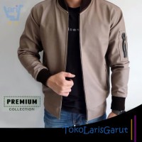 Jual Jaket Bomber Semi Kulit Casual | Jaket Semi Kulit Pria Murah