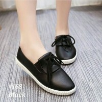 Sepatu Wanita/Bukan Sepatu Nike/Adidas/Sneakers Slip On Tali 827 Hitam