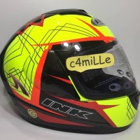 HELM INK CL MAX MOTIF #3 YELLOW FLUO ORANGE RED FLUO FULL FACE