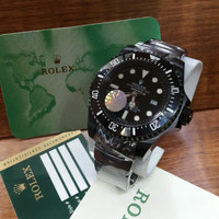 Jam Tangan Pria Rolex Deepsea Fullblack Automatic Rantai Grade Premium