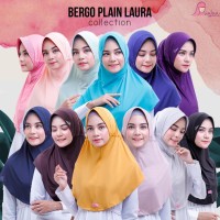 Jual Kerudung Instan Bergo Tali Serut Wanita Dewasa Plain Laura By MiuLan Murah