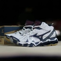 SEPATU SPORT MIZUNO TR9 MID PUTIH LIST HITAM PREMIUM QUALITY