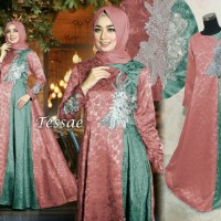 BAJU GAMIS PESTA WISUDA MODERN REMAJA TASYA IMPORT BATIK WARNA SALEM