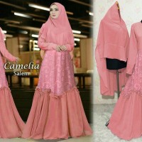 BAJU GAMIS PESTA MUSLIM SYARI BERGOH UKURAN xxl AMELIA WARNA SALEM