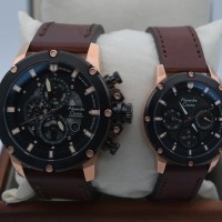 Jam Tangan Couple Alexandre Christie Ac 6416 Rose Gold Black Original