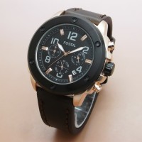 Jam Tangan Pria Fossil FS-5138 Kulit Gold Dark Brown