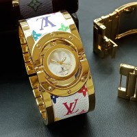 JUAL JAM TANGAN LOUIS VUITON GELANG GOLD WHITE