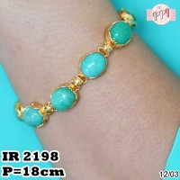 A30282 Gelang Rantai Permata Biru Muda Lapis Emas R 2198