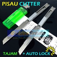 Pisau Cutter Alat Potong Cutting Knife Auto Lock Stainless Besi Kecil