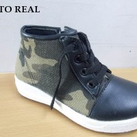 Sepatu Anak Boots Bahan Levis Dan Analin Dengan Tali
