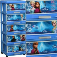 Jual lemari plastik napolly 5 susun motif frozen Murah