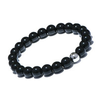Gelang pria wanita batu giok hitam blustin