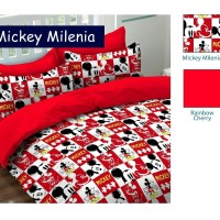 sprei & bed cover katun panca star ukuran 100x200 motif Mickey Milenia