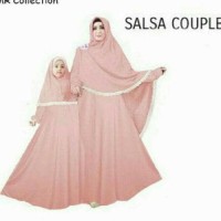 terbaru/ BAJU BUSANA MUSLIM GAMIS SALSA COUPLE UNGU IBU DAN ANAK PLUS