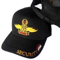 TOPI SECURITY WINGS STAR / TOPI SATPAM / TOPI JALA DOBEL MESS HITAM
