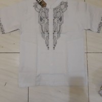 Jual baju koko pendek anak tanggung warna putih - baju koko anak putih Murah