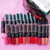 Lipcream & Lipstik HUDA BEAUTY 2in1 (harga lusinan/dpt 12pcs, wrna mix