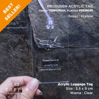 Jual Airplane Acrylic Luggage Tag / Bag Tag / Bisa Custom Murah