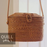 Jual Tas Anyaman Rotan Kotak Muncul Handwoven Rattan Bag Bali Murah