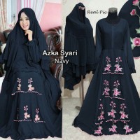 BAJU GAMIS PESTA SYARI BERGO MUSLIM JUMBO UKURAN XXL ZASKIA WARNA NAVY