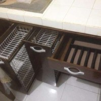 Kitchen Set Rak Lemari Dapur Kayu Solid Pinus Jati Belanda Murah