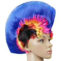 Jual RAMBUT MOHAWK PUNK WIG HAIR BIRU BLUE PERSIB HALLOWEEN KOSTUM MURAH Murah