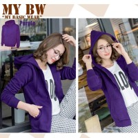 Basic Jacket Hoodie UNISEX with Zipper** PURPLE