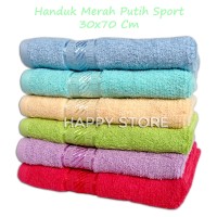 Handuk Muka Merk Merah Putih Polos 30 x 70 cm - Handuk Sport Olahraga