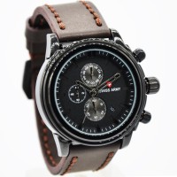 Jam Tangan Swiss Army SA7329M Chrono Aktif Kulit Body Hitam
