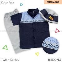 Setelan Koko Anak Fattaya, Koko Pasir, Size 3, Baju Taqwa Anak
