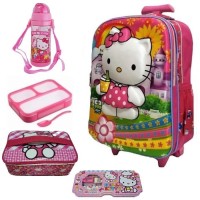 Jual Tas Sekolah Trolley Anak SD Hello Kitty Paket Lengkap Murah