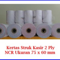 Kertas Struk ncr 75x60mm 2ply printer epson-matrixpoin-minipos