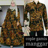 couple batik gamis manggar cowo lengan panjang