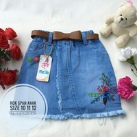 Jual Rok span jeans anak motif bordir bunga Murah
