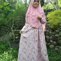 SALE!!! Gamis Dress Pink Lorena Katun Jepang Ori SFH