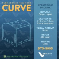 New! Curve Kotak Tisu Akrilik / Acrylic Tissue Box - Tebal 5Mm Diskon