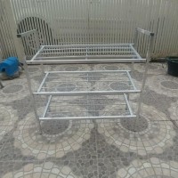 Jual Rak Sepatu Alumunium / Almini / Aluminium Susun 3 Minimalis Murah