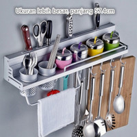 Rak Dinding gantung Rak Dapur tempat bumbu kitchen set besi Aluminium