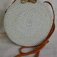 Jual Tas rotan Ate Khas Lombok Putih Murah