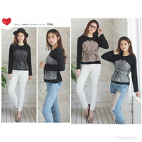 Plaid Zara Top Blouse Muslim Murah Atasan Wanita Baju Kerja Hijabers
