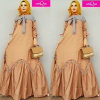 Dress Wanita Muslimah Gamis Baju Wanita berhijab Maxi Dress Long Tunik