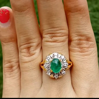 Cincin Berlian Eropa with zamrud natural( video di wa )