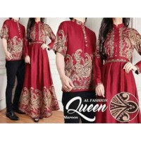 CP QUEEN MERAH BAJU MUSLIM MURAH COUPLE BATIK MODERN