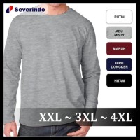 (Harga Khusus) Baju Kaos Polos Lengan Panjang 3Xl 4Xl Xxxl Big Size