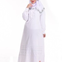 Gamis Syar'i Modern Terbaru Nibras NB 126 Putih