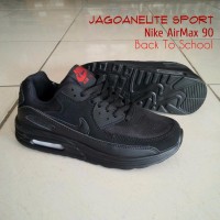 Sepatu Sekolah Nike Air Max 90 Back To School Hitam Polos SUPER