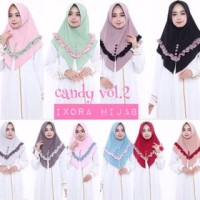 Fashion muslim wanita Hijab Jilbab Besar Model Khimar Instan Renda Rem