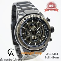 Jam Tangan Pria Alexandre Christie 6461 Original Rantai Full Hitam
