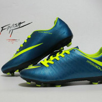 SEPATU BOLA PRIA NIKE HYPERVENOM BIRU LIST HIJAU