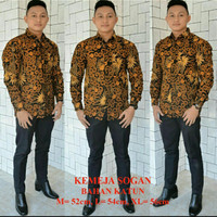 Jual kemeja Batik Sogan Lengan Panjang / Hem Batik Murah Murah